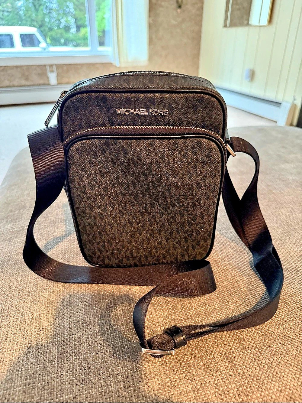 Michael Kors Hudson Logo Crossbody Bag Brown